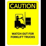 Sign caution watch out for forklift trucks